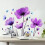 Adesivi murali 3D a forma di fiore viola per cameretta e camera da letto (12 pezzi) 1