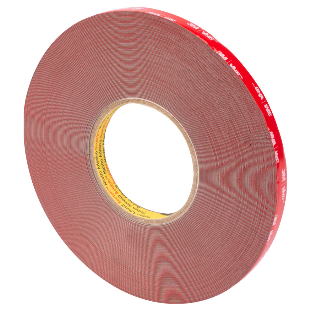 3M Vhb Tape Gph-060Gf General Purpose High Temp 0.6Mm 12Mm X 33M Grey