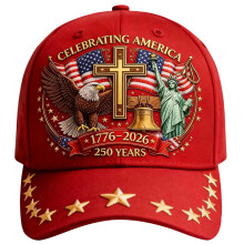 Adjustable Baseball Cap Showcasing Lifelike 3D Statue Of-Red