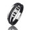 Schwarzes Lederarmband mit Edelstahlverschluss 1