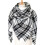 Cachecol feminino xadrez oversized com franjas 1