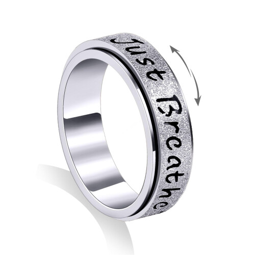 Fidget Spinner Ring Rustfrit Stål 6mm Størrelse 6–10