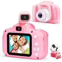 Kids Digital Selfie Camera Toy Pink 32GB SD Card