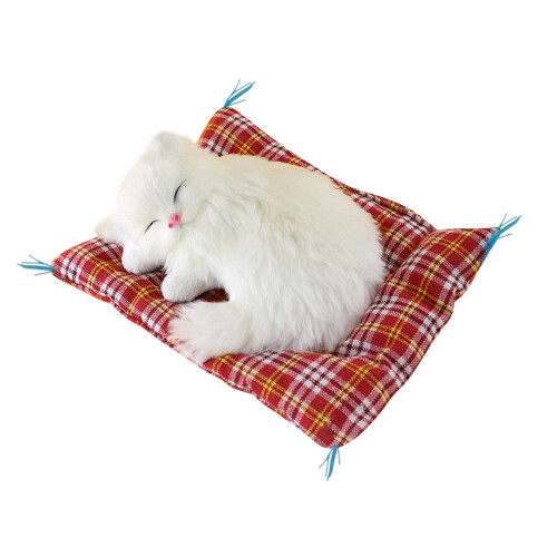 Peluche a forma di gatto che simula il sonno, cuscino sonoro (1 pezzo)