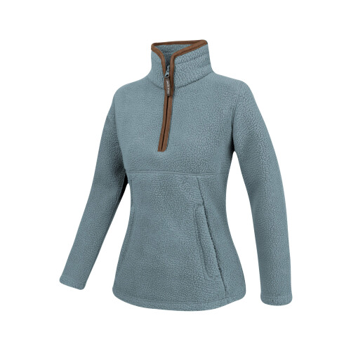JACK PYKE JACK PYKE Ladies Half Zip Sherpa Fleece Pullover Ice Blue Large 1