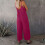 Women's loose-fitting sleeveless bodysuit with adjustable-Red S 2