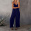 Women's loose-fitting sleeveless bodysuit with adjustable-Red S 5