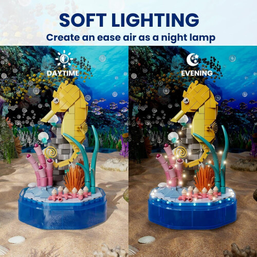 Jeu de construction Méduse – Vitrine acrylique, éclairage LED 1