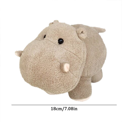 Set di peluche a forma di ippopotamo, colore grigio. 1