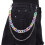 Cadena acrílica para pantalón, arcoíris, doble capa, ajustable 3