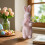 Flocked Easter Bunny Figurine Bow Tie Spring Ornament 4