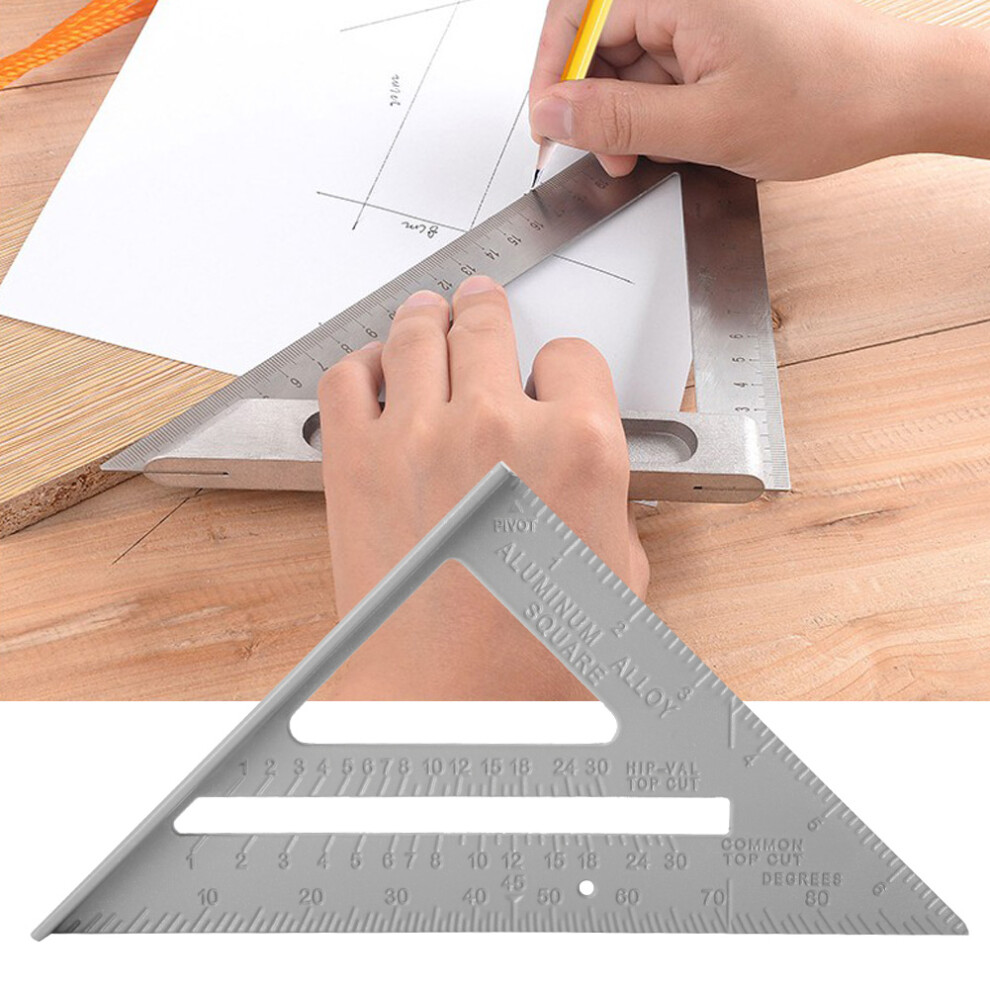 Woodworking Triangle Ruler 45/90 7In