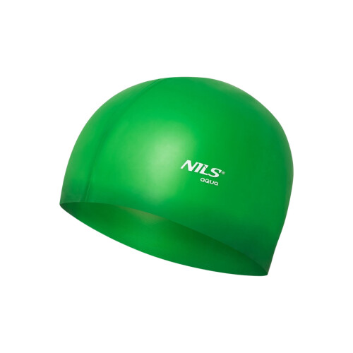 Green Silicone Swimming Cap - Solid Color, Adult Size