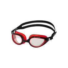 Schwimmbrille, Schwarz/Rot, Antibeschlag, UV-Schutz