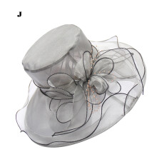 Sombrero de sol de organza con estampado floral para mujer