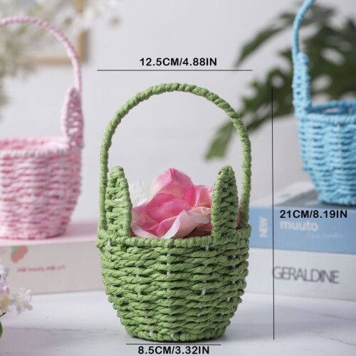 Rustikales Weidenblumentopf-Set mit Griffen 2