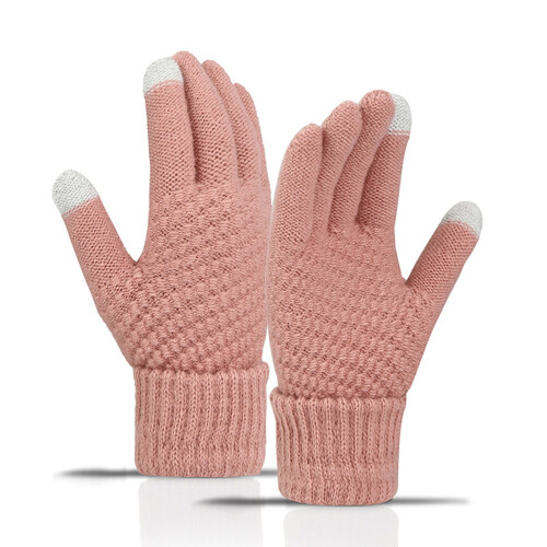Guanti da donna in maglia foderati in pile, compatibili con touchscreen. 1