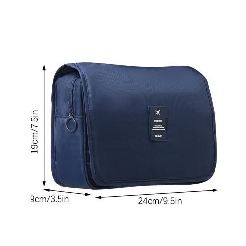 Beauty case blu navy da appendere con ganci pieghevoli 2