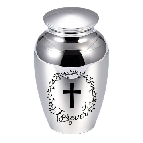 Aluminum Pet Ashes Holder Sealed Storage Container for-silver