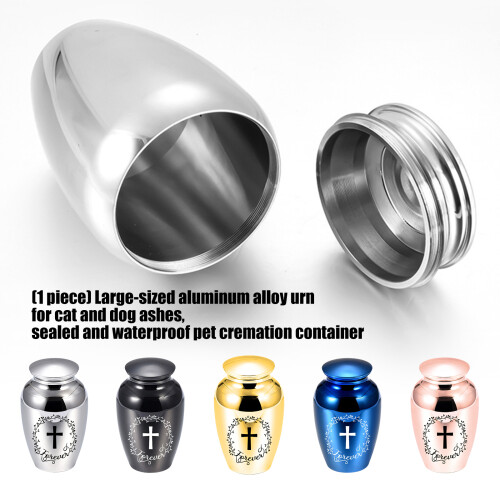 Aluminum Pet Ashes Holder Sealed Storage Container for-silver 1