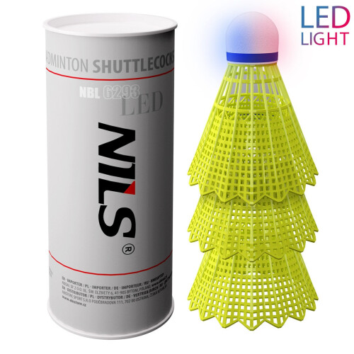 LED Nylon Shuttlecocks, Multicolor, Pack of 3 1