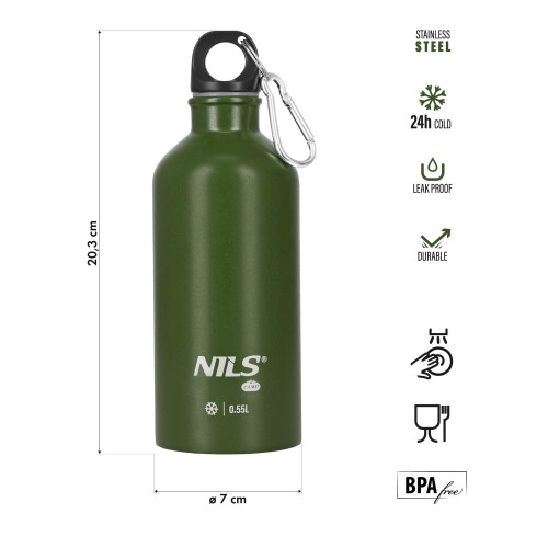 Reiseflasche 550ml, Grün, Auslaufsicher 1