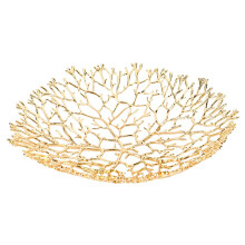 Decoratieve metalen schaal met gouden afwerking, 25x25x5,5 cm