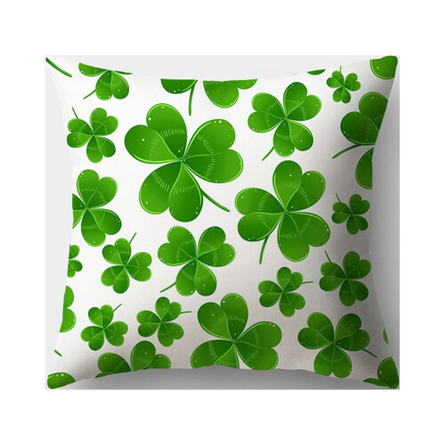 Pudebetræk til St. Patricks dag, 18x18, grønt ternet