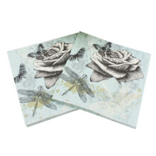 Blomsterpapirservietter 33 x 33 cm 20-pakning
