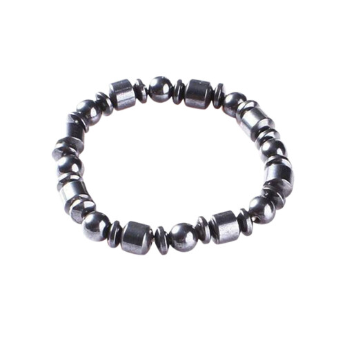 Schwarzes Eisensteinarmband, rund, 8 mm