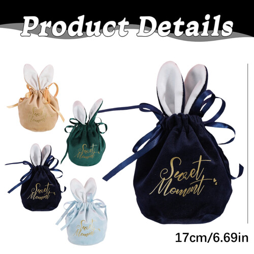 Easter bunny ears drawstring gift bag khaki 1 pc 2