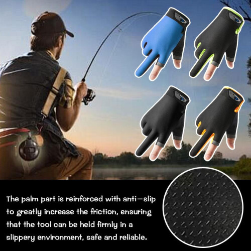 Fiskehandskar Halkfria Fingerlösa Polyester Ett par 2