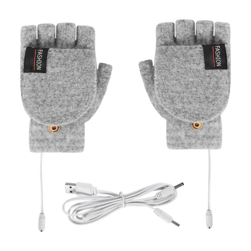 Gants chauffants rechargeables USB unisexes sans doigts