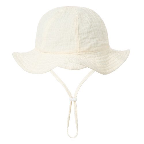 Bob à large bord ajustable pour enfants – Beige, Taille unique,
