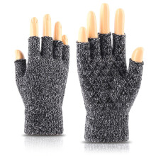 Guantes de invierno unisex de punto, acrílico, dedos completos, 1 par