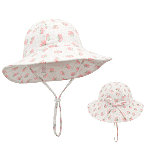 Bob à large bord ajustable pour enfants – Beige, Taille unique, 2