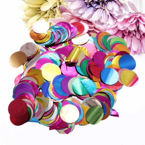 Rund silkepapirkonfetti assorterede farver 100 stk.