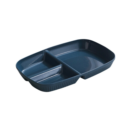 Reusable Divided Plastic Plate with Compartments, Blue, 1 1