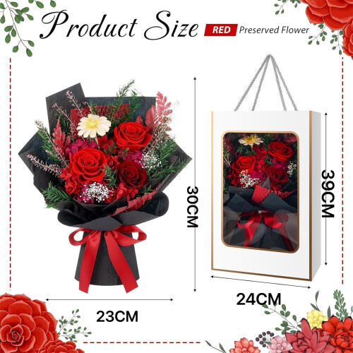 Buquê com 4 rosas preservadas para mulheres 2