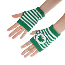 Gants rayés en maille pour femmes pour la Saint-Patrick
