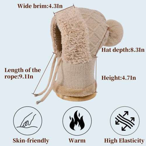 Gorro polar de invierno con máscara y bufanda integradas. 2