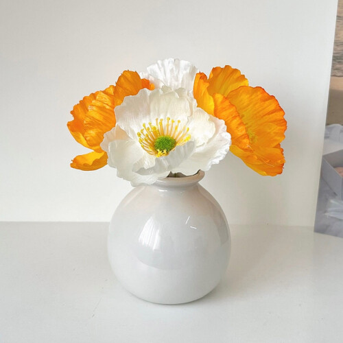 Keramische kleine vaas – Maanlichtwit, 7 cm 1
