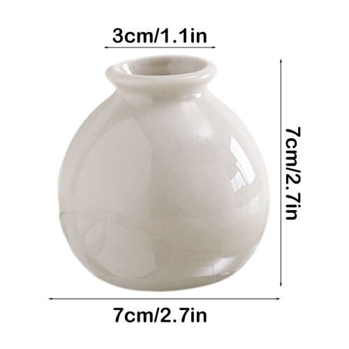 Keramische kleine vaas – Maanlichtwit, 7 cm 2