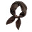 Women's satin square neckerchief brown solid lightweight 1