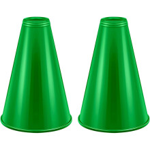 Mégaphone vert en plastique pour encourager (2 pièces)