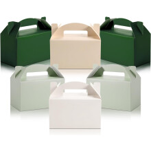 Saliegroene geschenkdozen met puntdak, 6x3,5x3,5 inch, 24 stuks