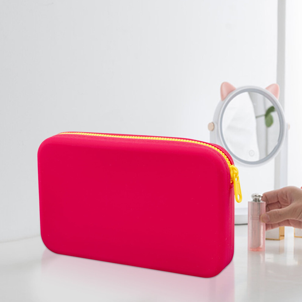 Red Silicone Cosmetic Bag Â Square Travel Toiletry