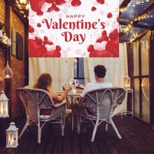 Sfondo per banner di San Valentino in tessuto 90x150cm