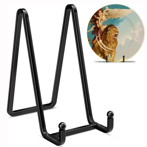 Suporte de metal preto para pratos – Cavalete de exibição de 15 cm (6 polegadas)