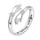 Bague ajustable argentée pour femme, ornée de strass 1